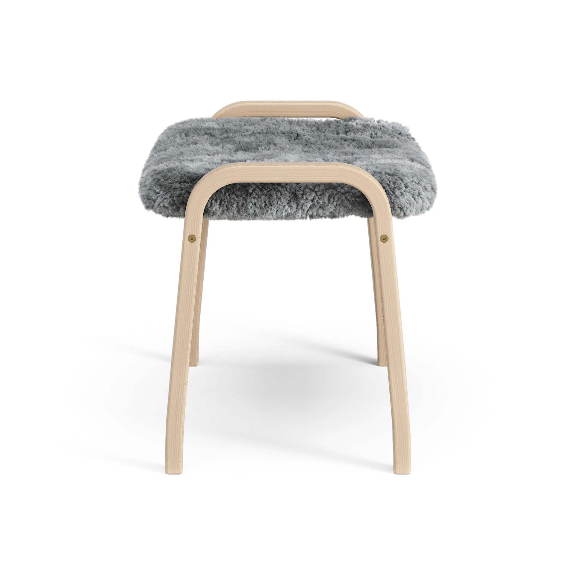 Lamini children's foot stool laquered beech/sheep skin, Scandinavian Grey (grey) Swedese