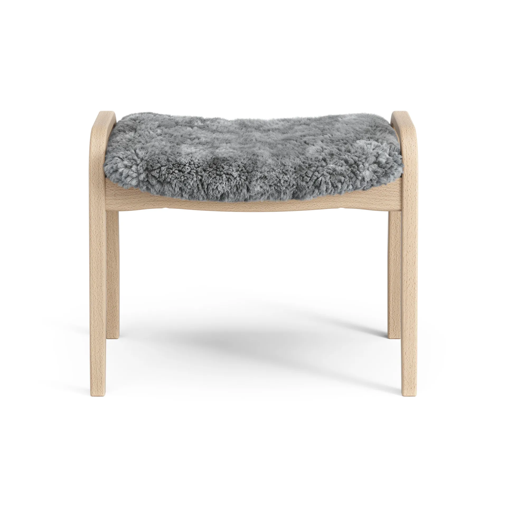 Lamini children's foot stool laquered beech/sheep skin, Scandinavian Grey (grey) Swedese