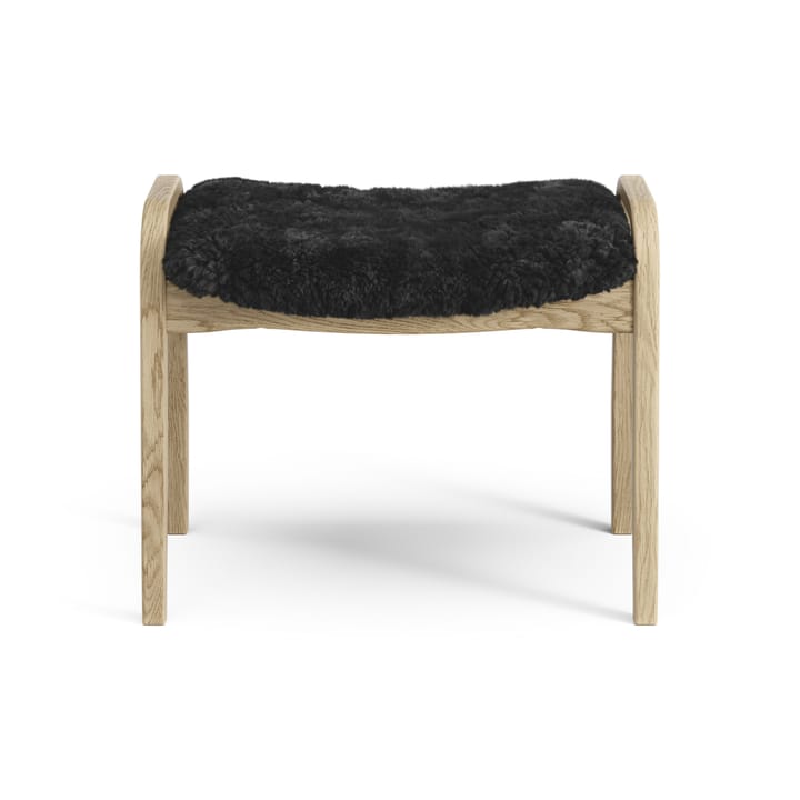 Lamini children's foot stool laquered oak/sheep skin - Black (black) - Swedese