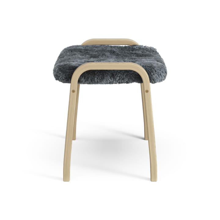 Lamini children's foot stool laquered oak/sheep skin, Charcoal (dark grey) Swedese