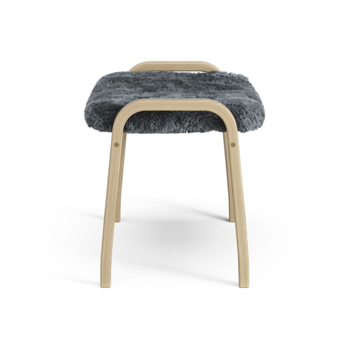 Lamini children's foot stool laquered oak/sheep skin - Charcoal (dark grey) - Swedese