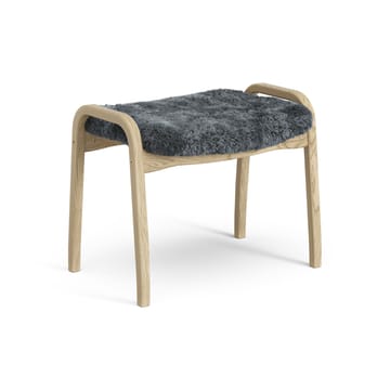 Lamini children's foot stool laquered oak/sheep skin - Charcoal (dark grey) - Swedese