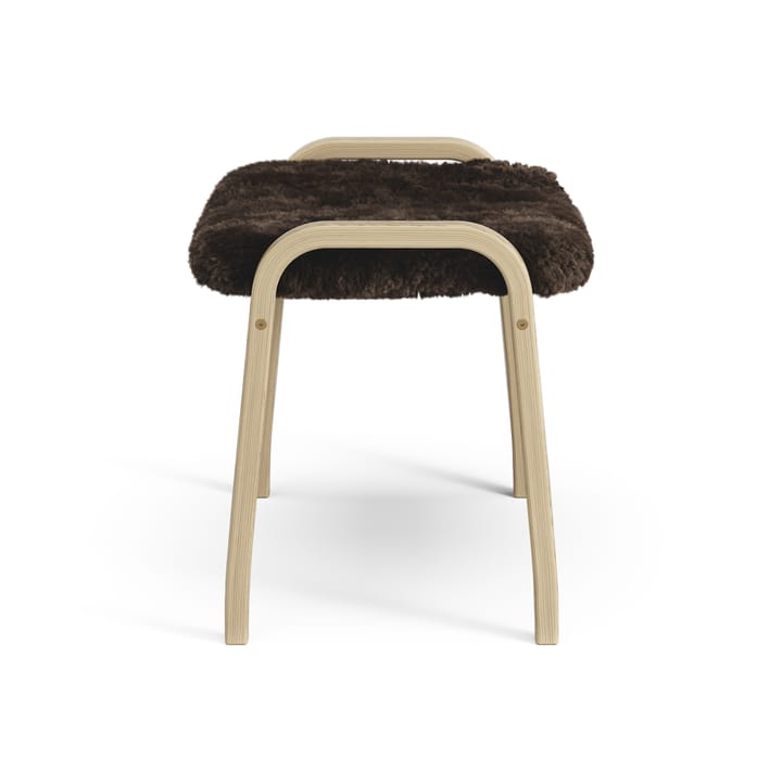 Lamini children's foot stool laquered oak/sheep skin - Espresso (brown) - Swedese