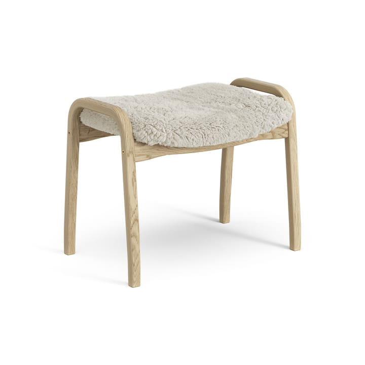 Lamini children's foot stool laquered oak/sheep skin - Moonlight (beige) - Swedese