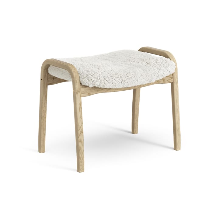 Lamini children's foot stool laquered oak/sheep skin - Off white (white) - Swedese