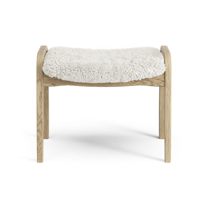 Lamini children's foot stool laquered oak/sheep skin - Off white (white) - Swedese