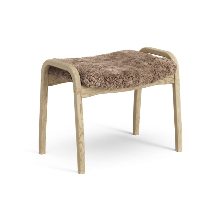 Lamini children's foot stool laquered oak/sheep skin - Sahara (nougat brown) - Swedese