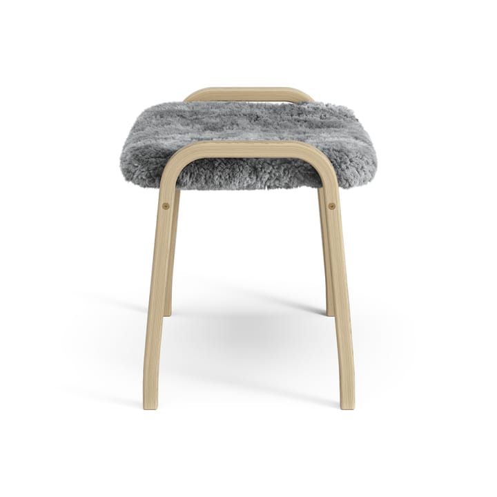 Lamini children's foot stool laquered oak/sheep skin, Scandinavian Grey (grey) Swedese