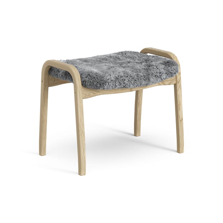 Lamini children's foot stool laquered oak/sheep skin, Scandinavian Grey (grey) Swedese