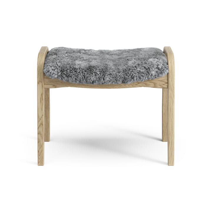 Lamini children's foot stool laquered oak/sheep skin, Scandinavian Grey (grey) Swedese
