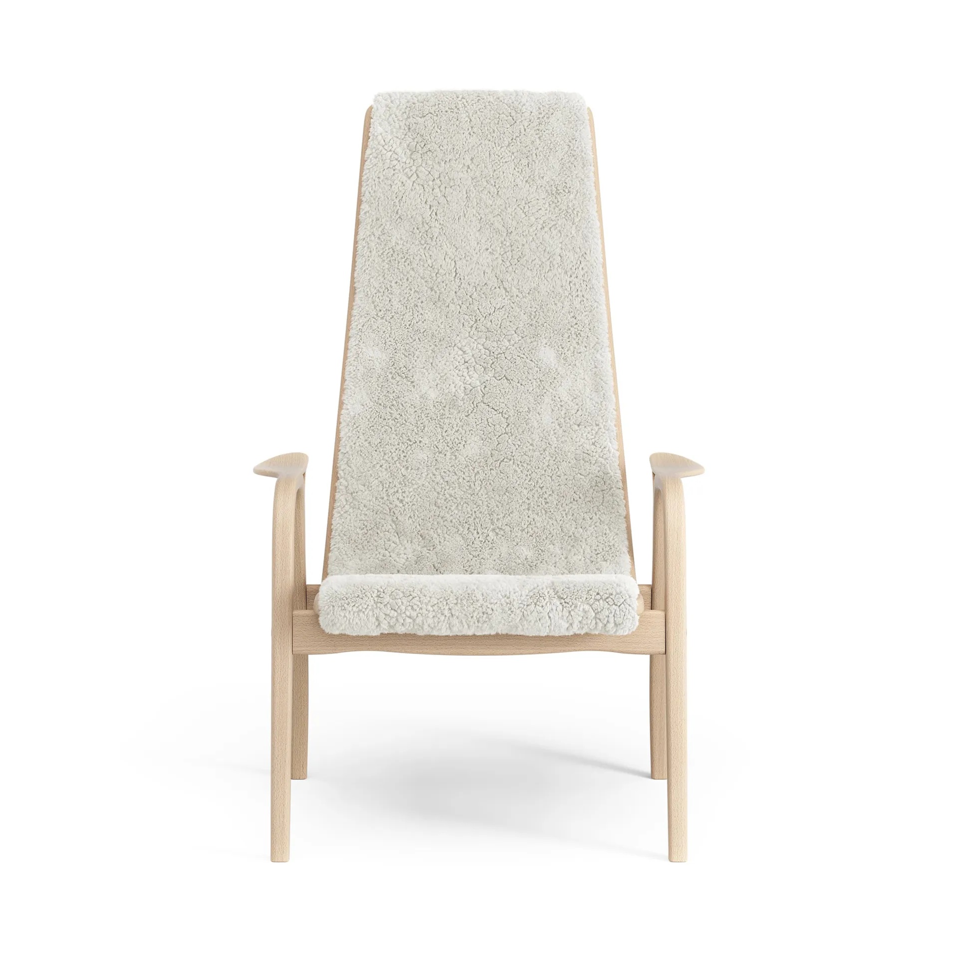 Lamino arm chair laquered beech/sheep skin, Off white (white) Swedese