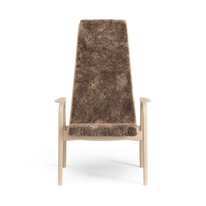 Lamino arm chair laquered beech/sheep skin, Sahara (nougat brown) Swedese
