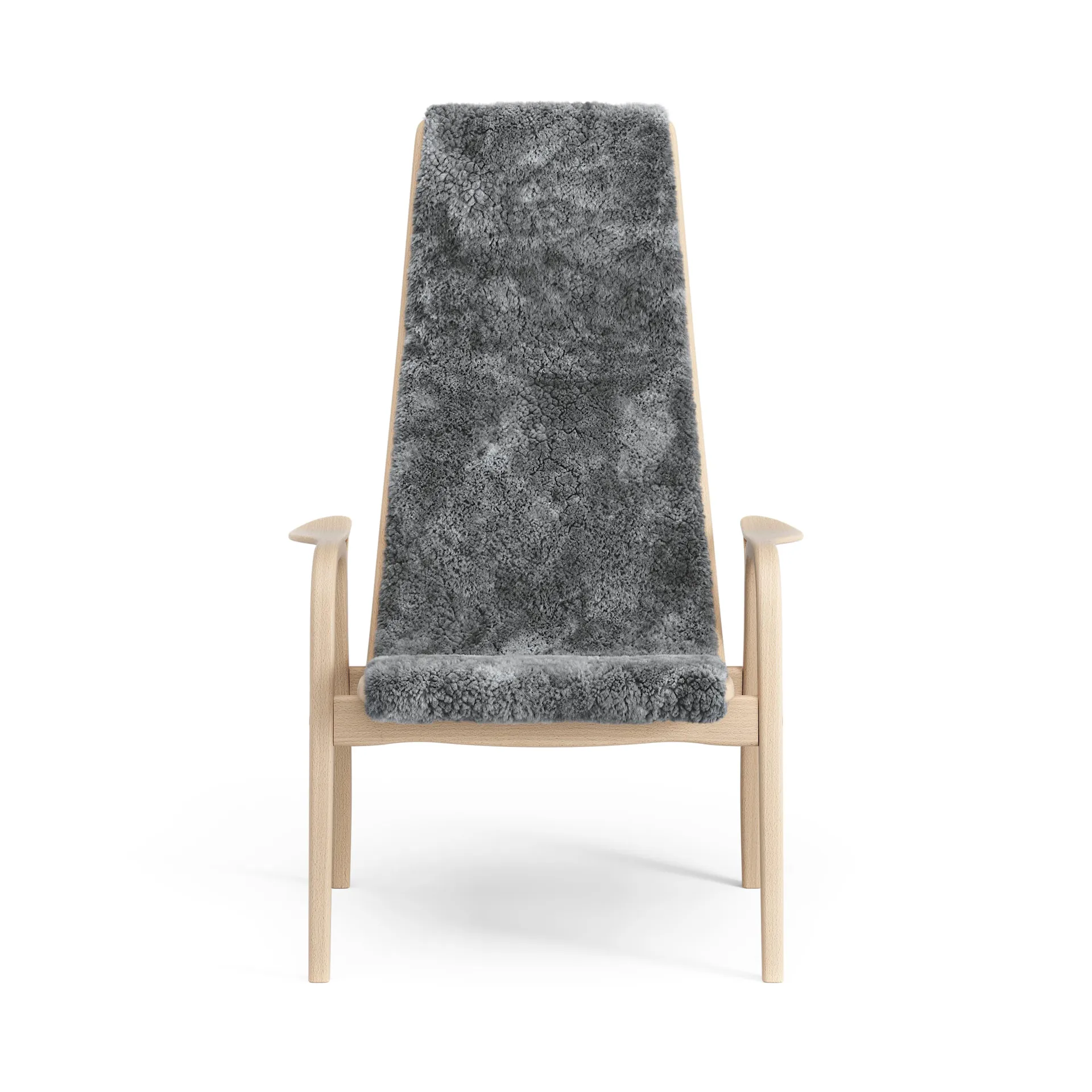 Lamino arm chair laquered beech/sheep skin, Scandinavian Grey (grey) Swedese