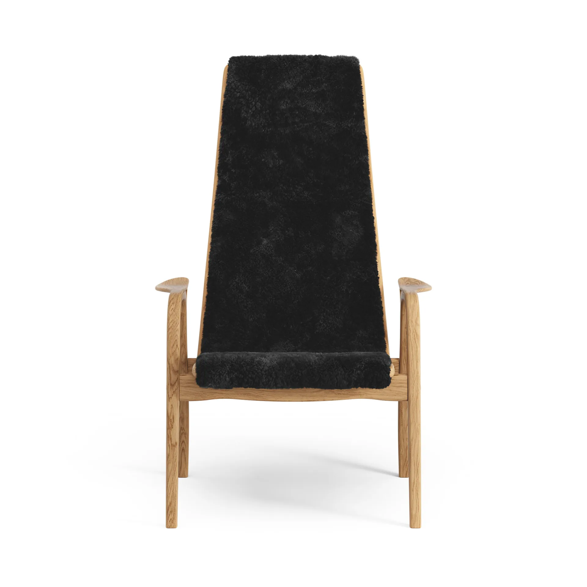 Lamino arm chair oiled oak/sheep skin, Black (black) Swedese