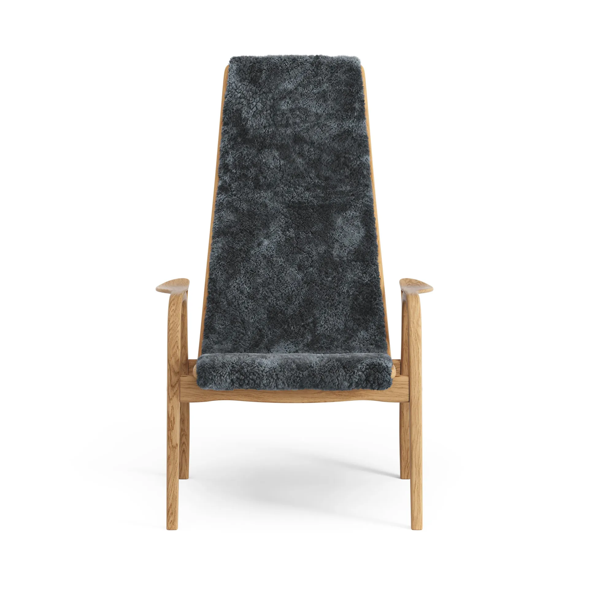 Lamino arm chair oiled oak/sheep skin, Charcoal (dark grey) Swedese
