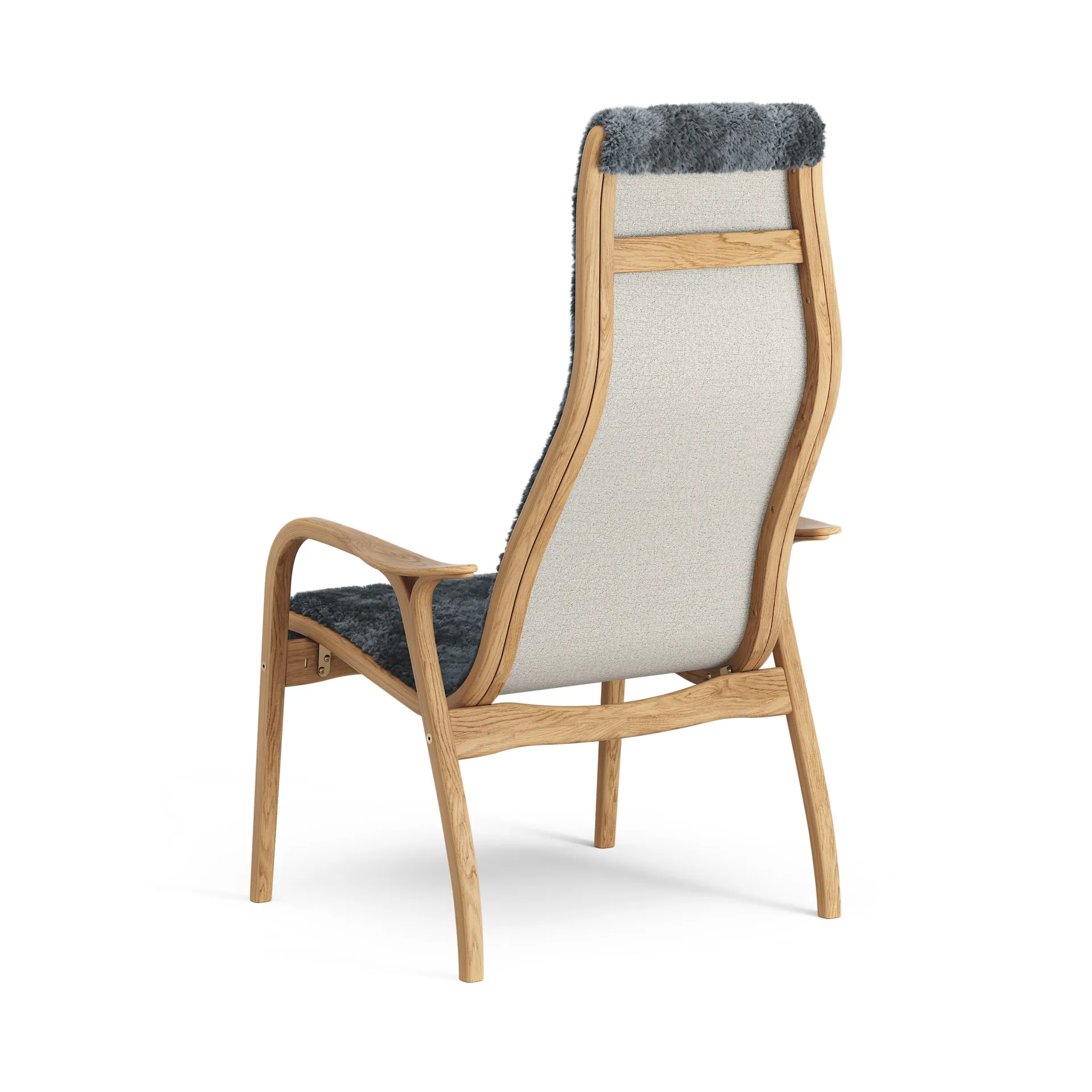 Lamino arm chair oiled oak/sheep skin, Charcoal (dark grey) Swedese