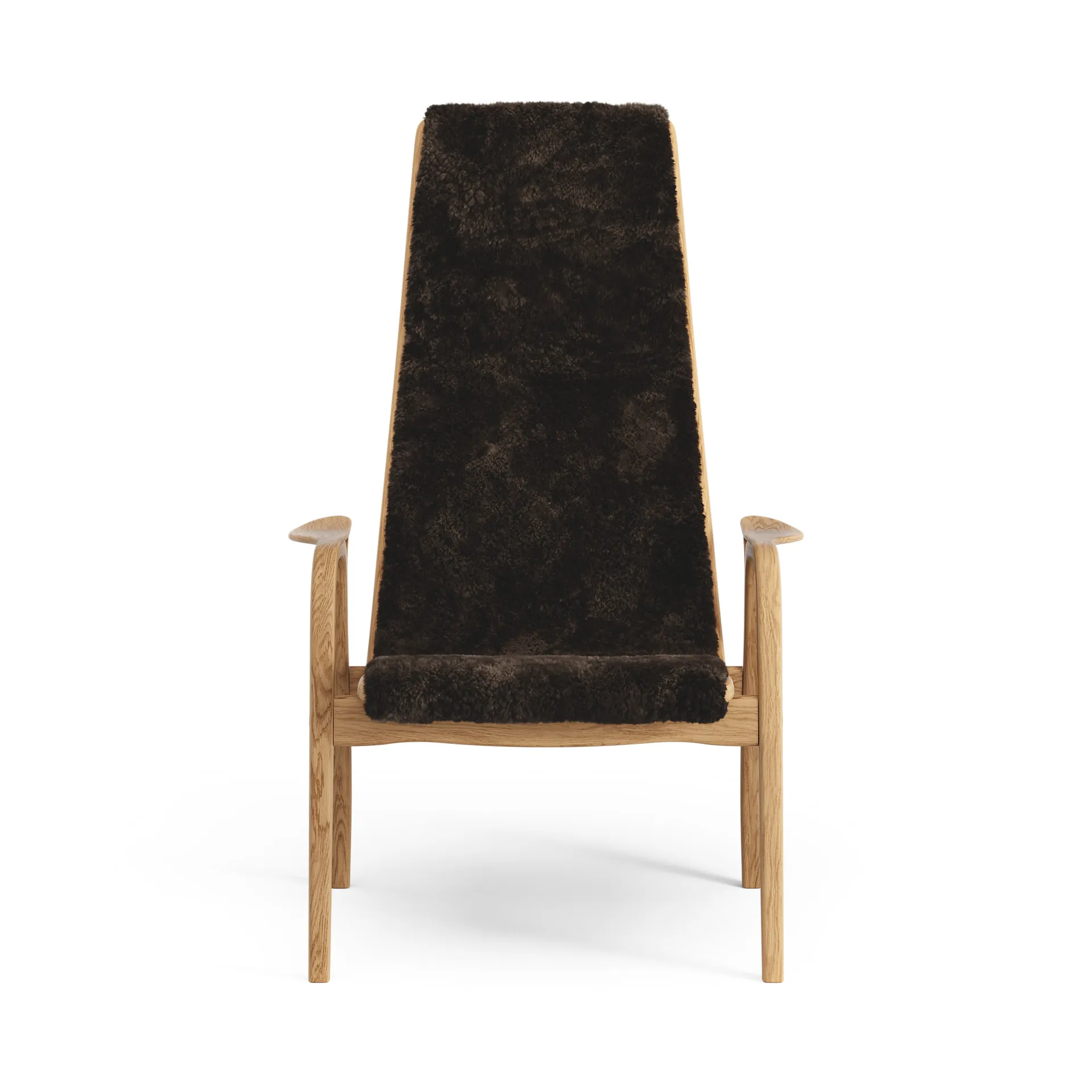 Lamino arm chair oiled oak/sheep skin, Espresso (brown) Swedese