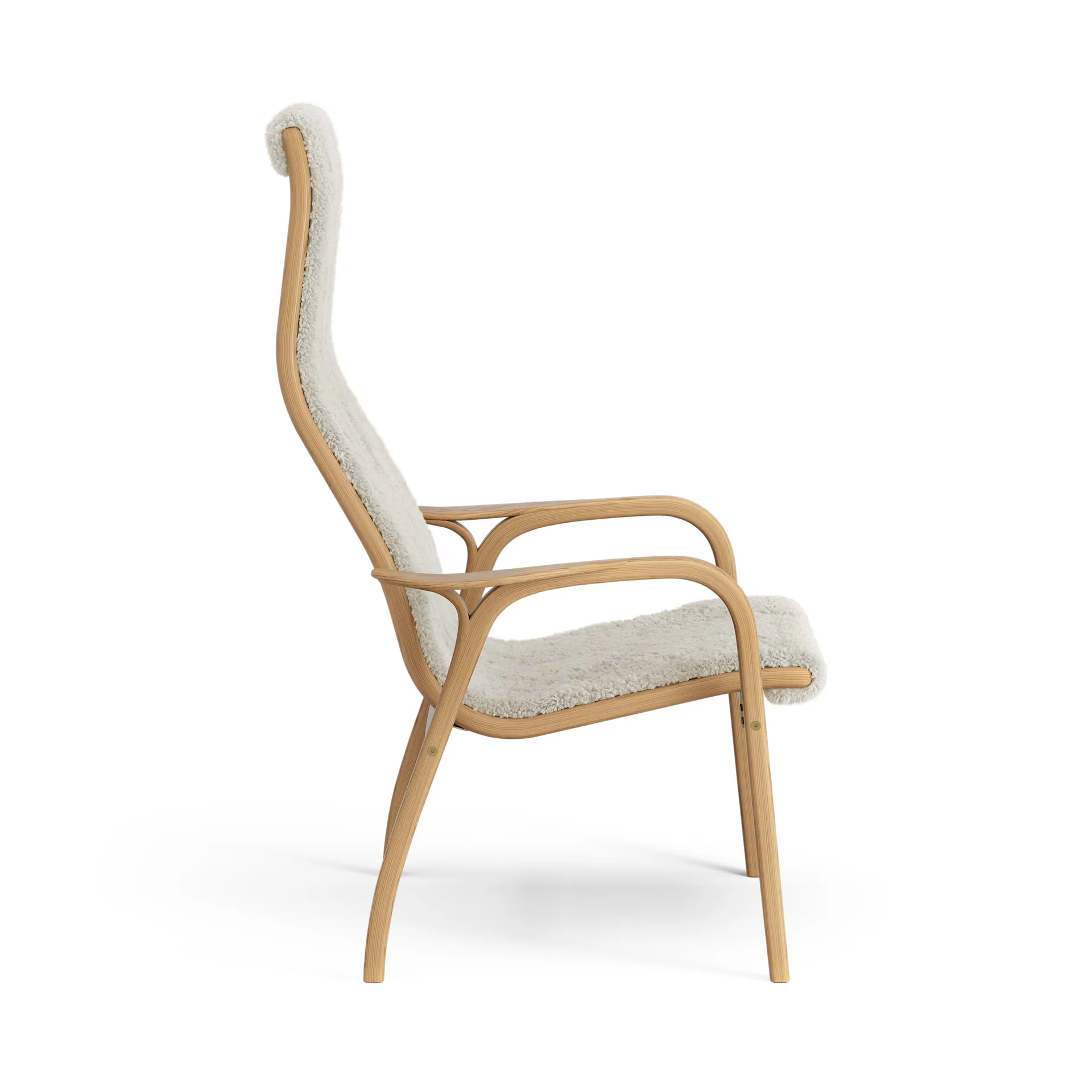 Lamino arm chair oiled oak/sheep skin, Moonlight (beige) Swedese