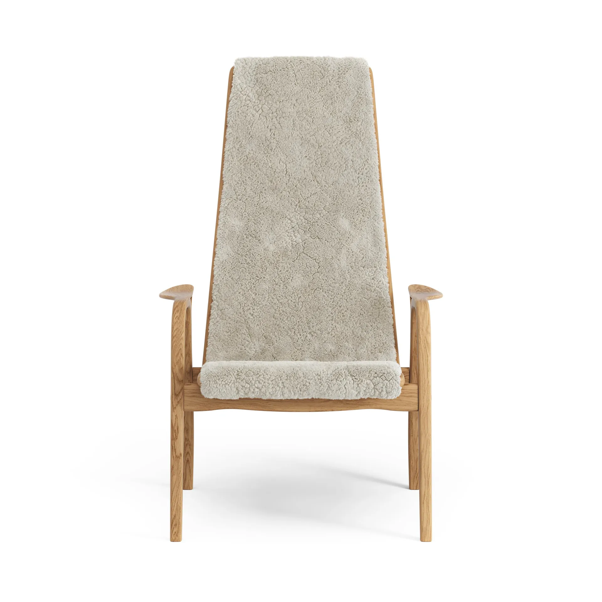 Lamino arm chair oiled oak/sheep skin, Moonlight (beige) Swedese