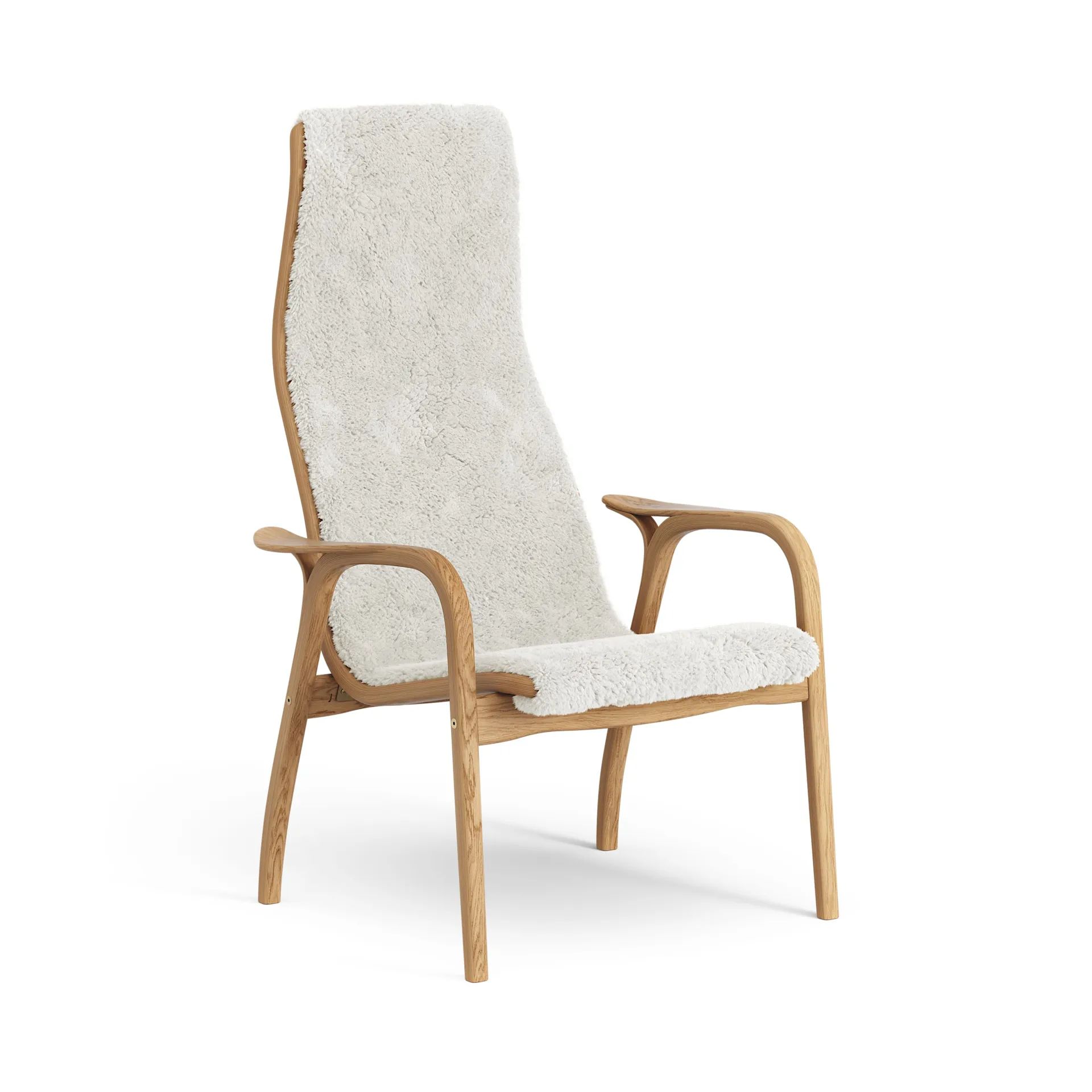 Lamino arm chair oiled oak/sheep skin, Off white (white) Swedese