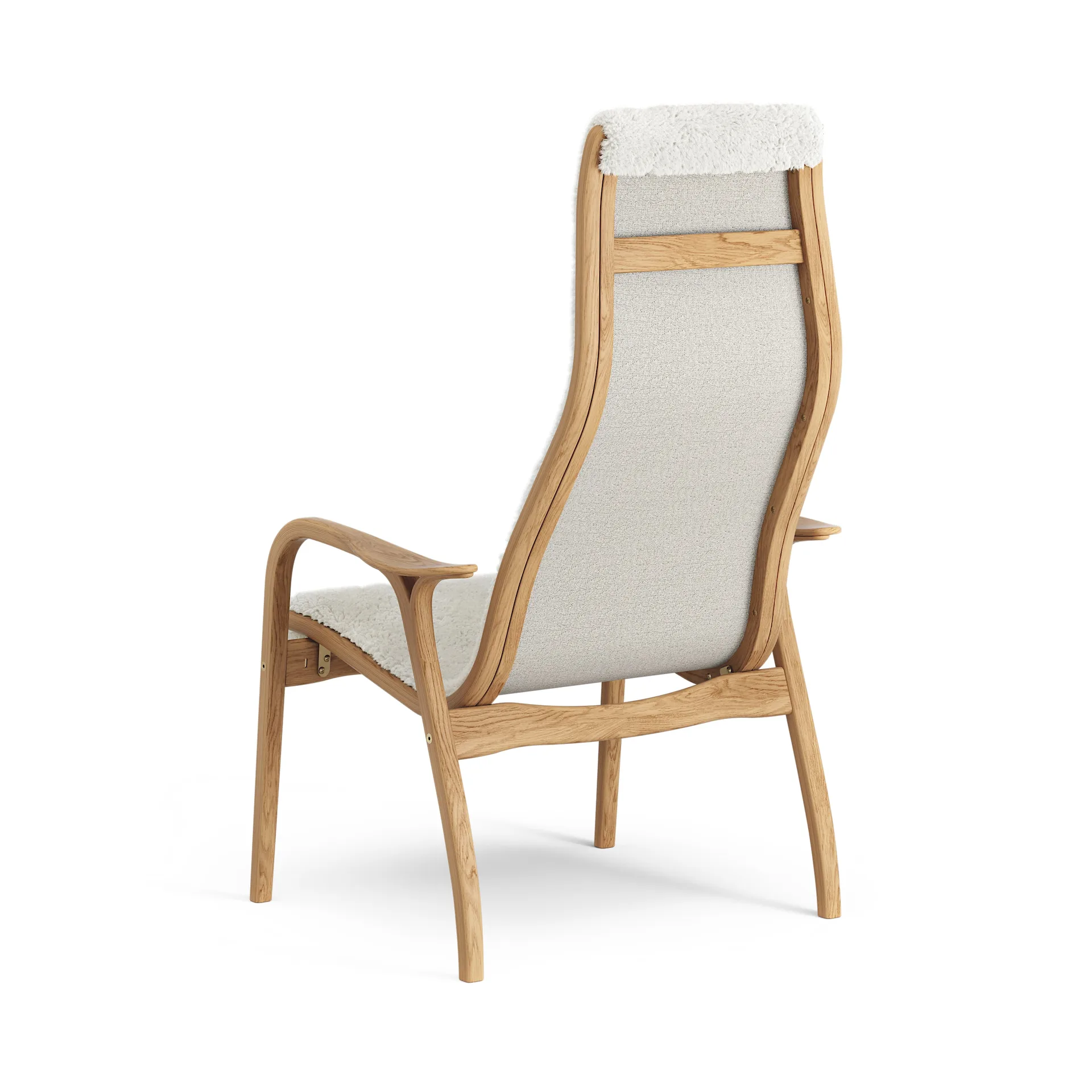 Lamino arm chair oiled oak/sheep skin, Off white (white) Swedese