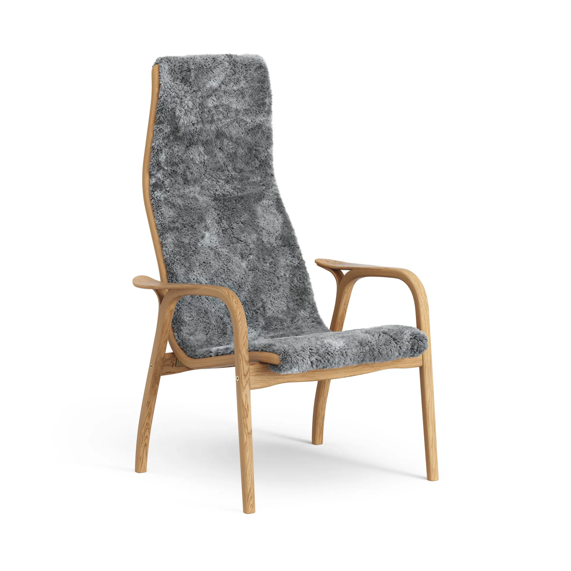 Lamino arm chair oiled oak/sheep skin, Scandinavian Grey (grey) Swedese
