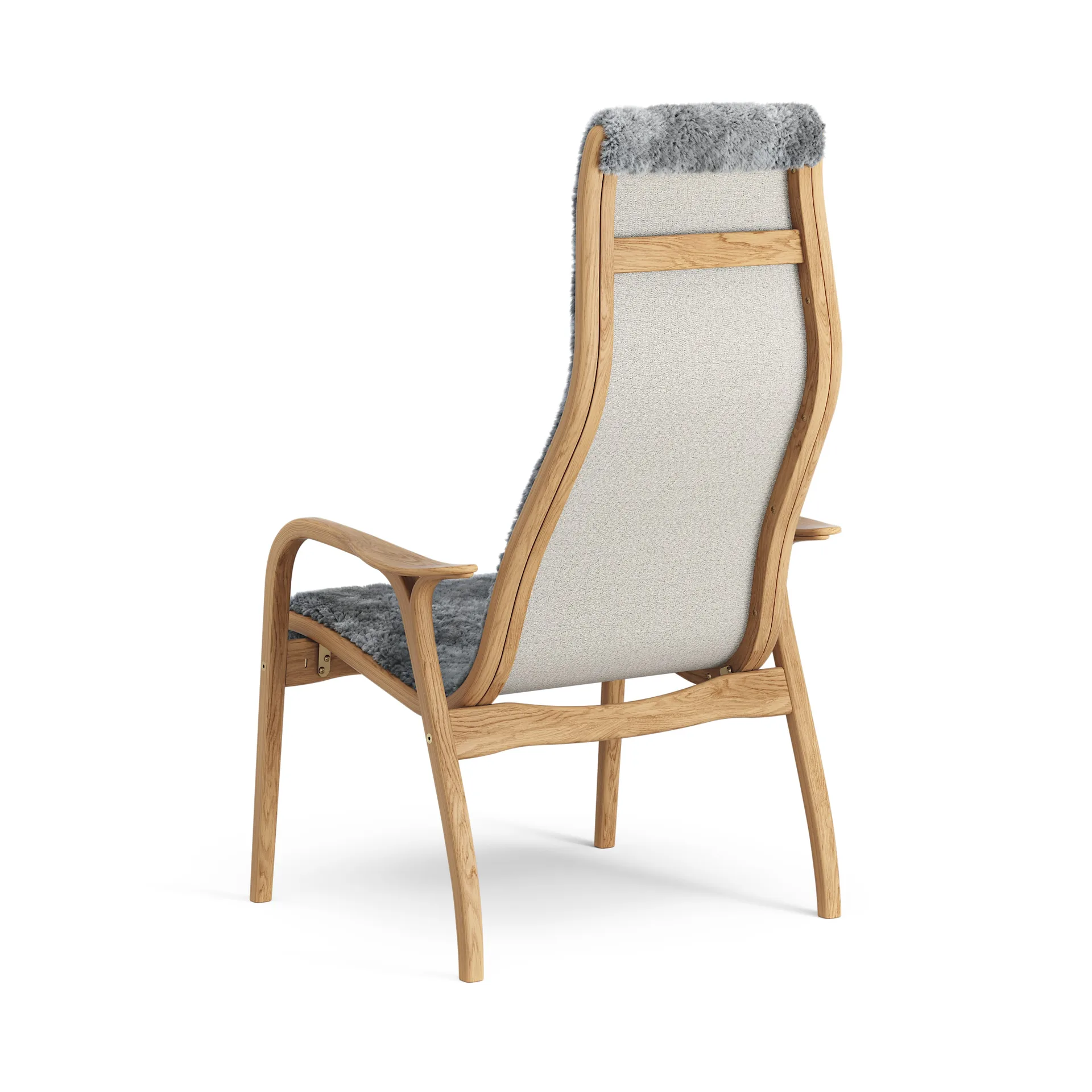 Lamino arm chair oiled oak/sheep skin, Scandinavian Grey (grey) Swedese