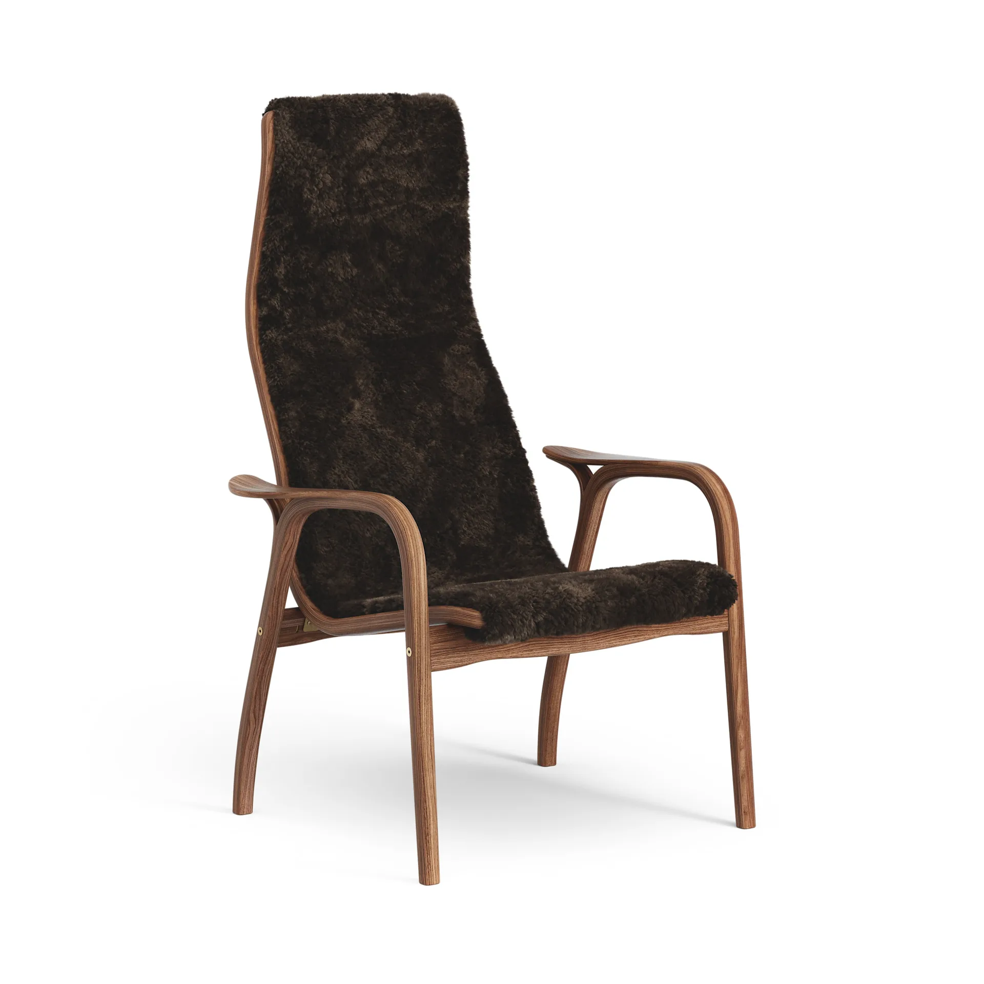 Lamino arm chair oiled walnut/sheep skin, Espresso (brown) Swedese