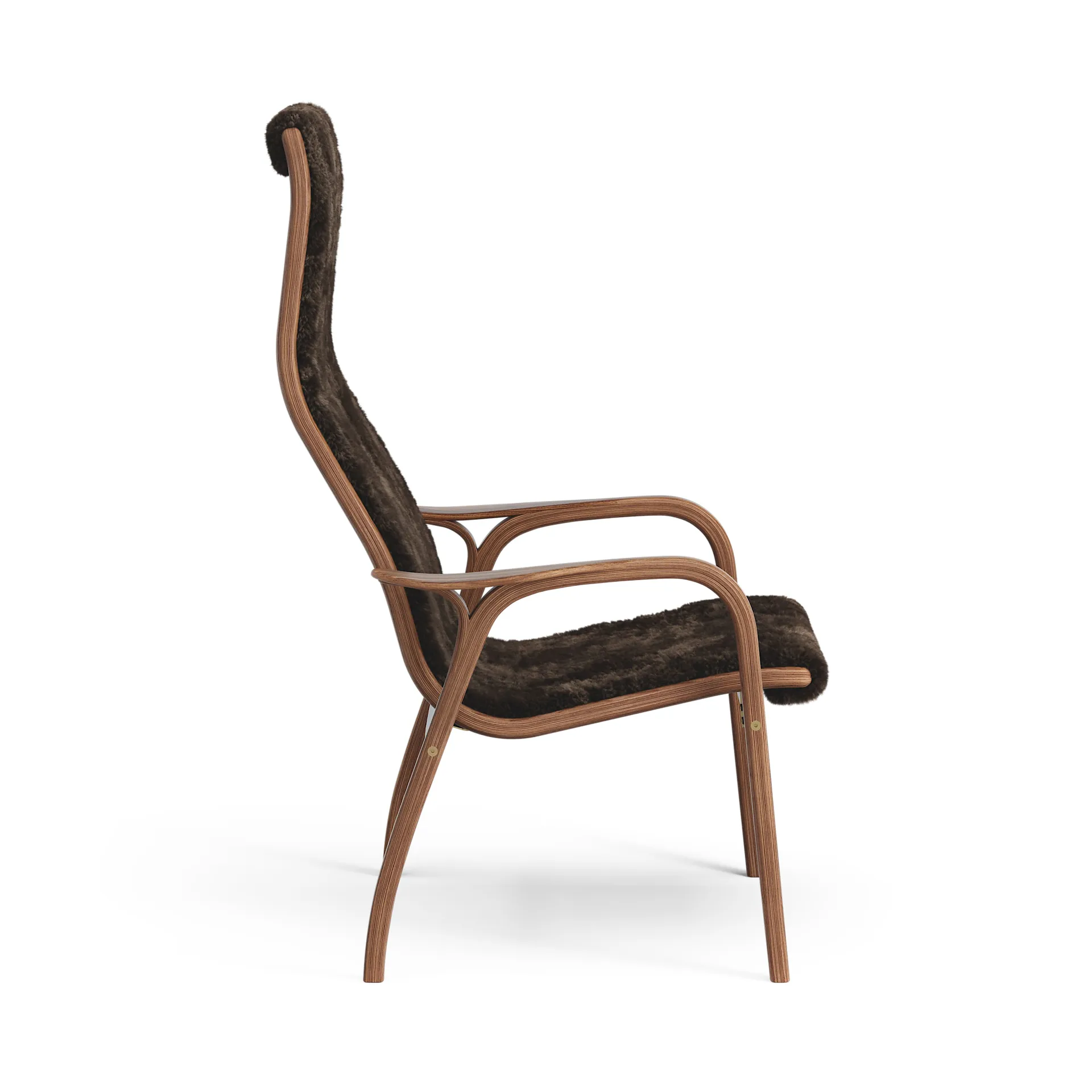 Lamino arm chair oiled walnut/sheep skin, Espresso (brown) Swedese