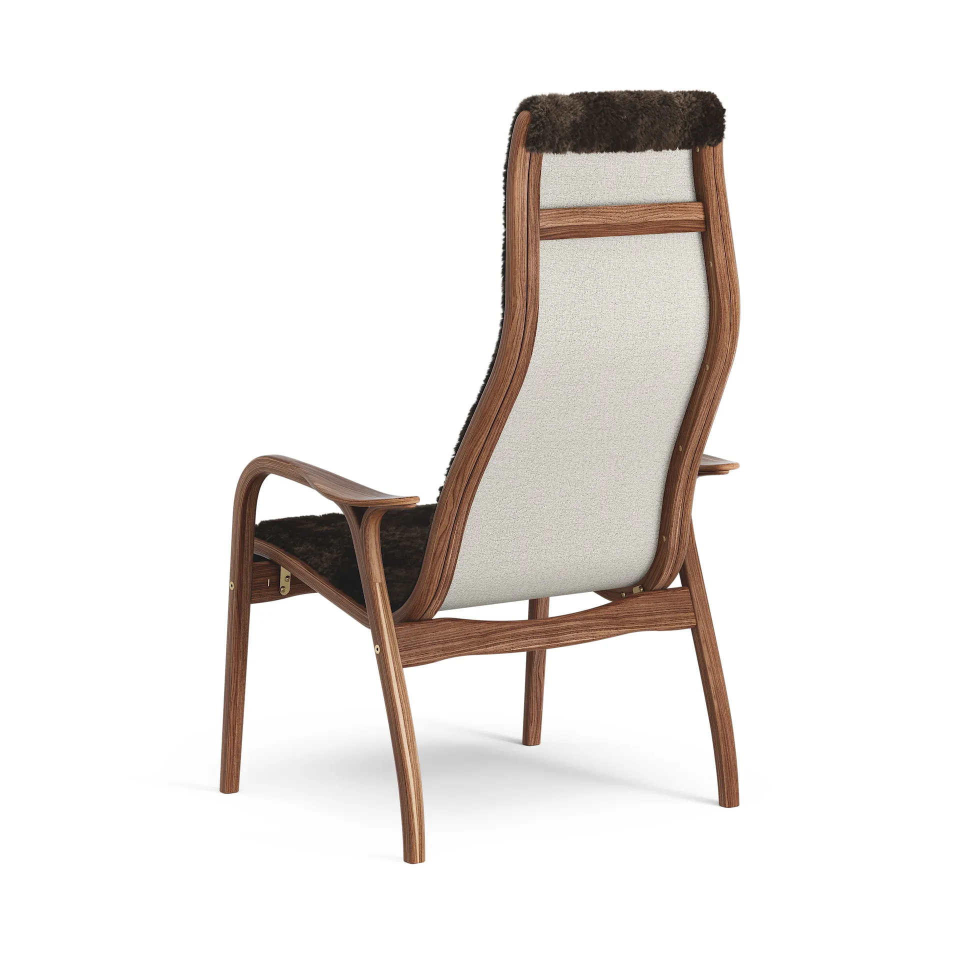 Lamino arm chair oiled walnut/sheep skin, Espresso (brown) Swedese