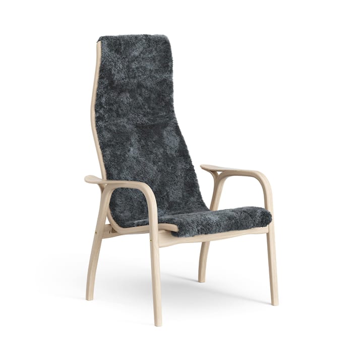 Lamino arm chair white pigmented oak/sheep skin - Charcoal (dark grey) - Swedese