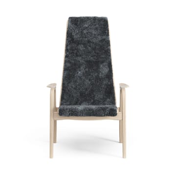 Lamino arm chair white pigmented oak/sheep skin - Charcoal (dark grey) - Swedese