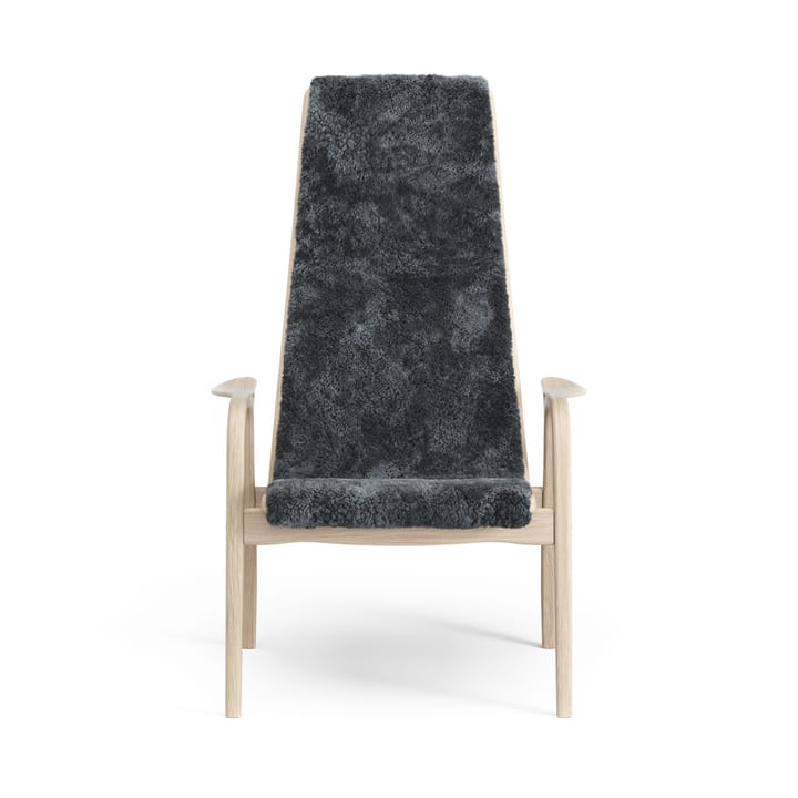 Lamino arm chair white pigmented oak/sheep skin - Charcoal (dark grey) - Swedese