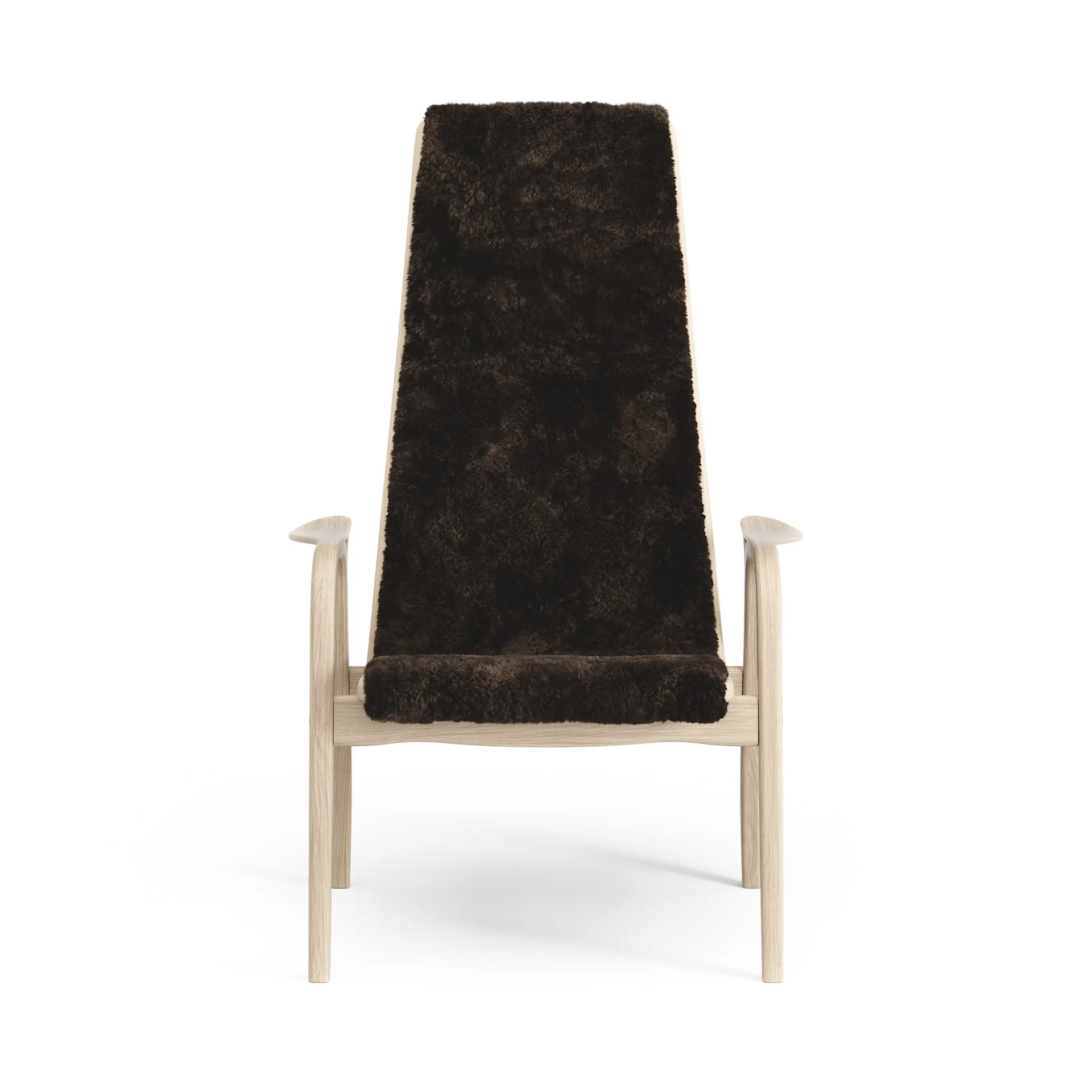 Lamino arm chair white pigmented oak/sheep skin, Espresso (brown) Swedese