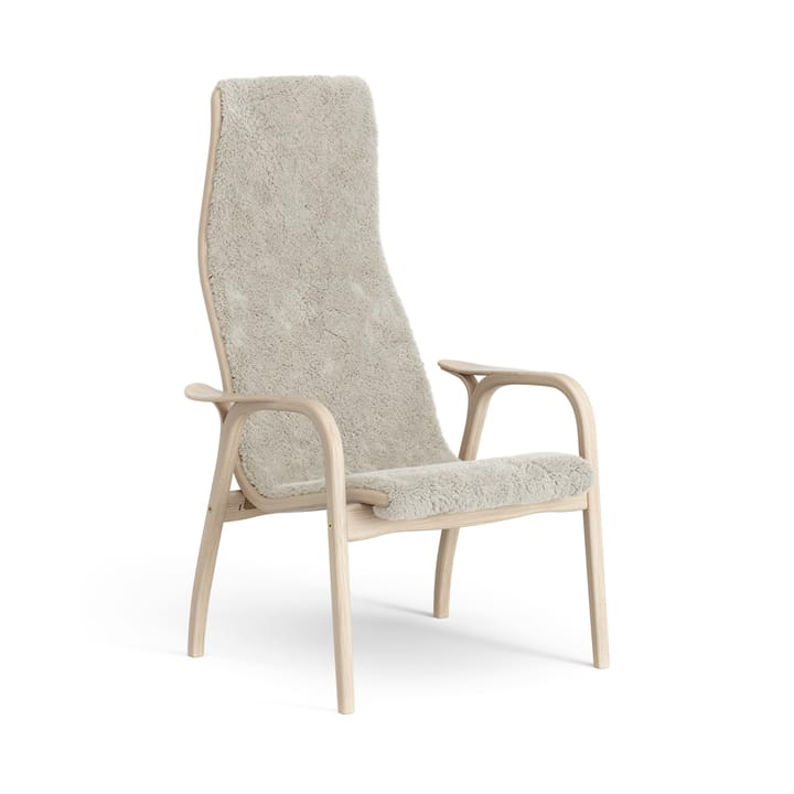 Lamino arm chair white pigmented oak/sheep skin - Moonlight (beige) - Swedese