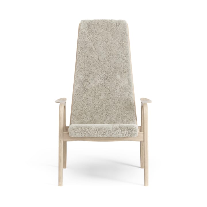 Lamino arm chair white pigmented oak/sheep skin - Moonlight (beige) - Swedese