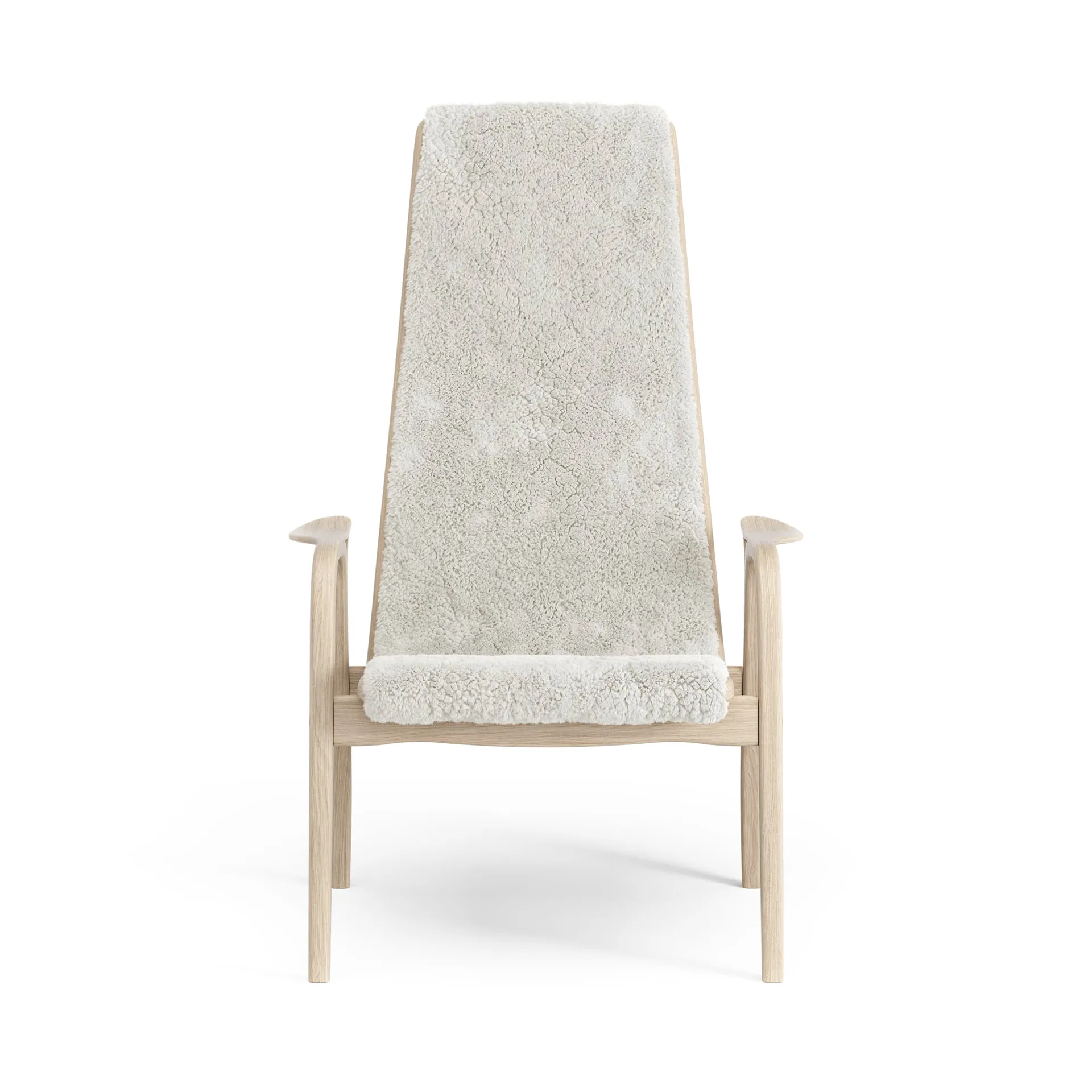 Lamino arm chair white pigmented oak/sheep skin, Off white (white) Swedese