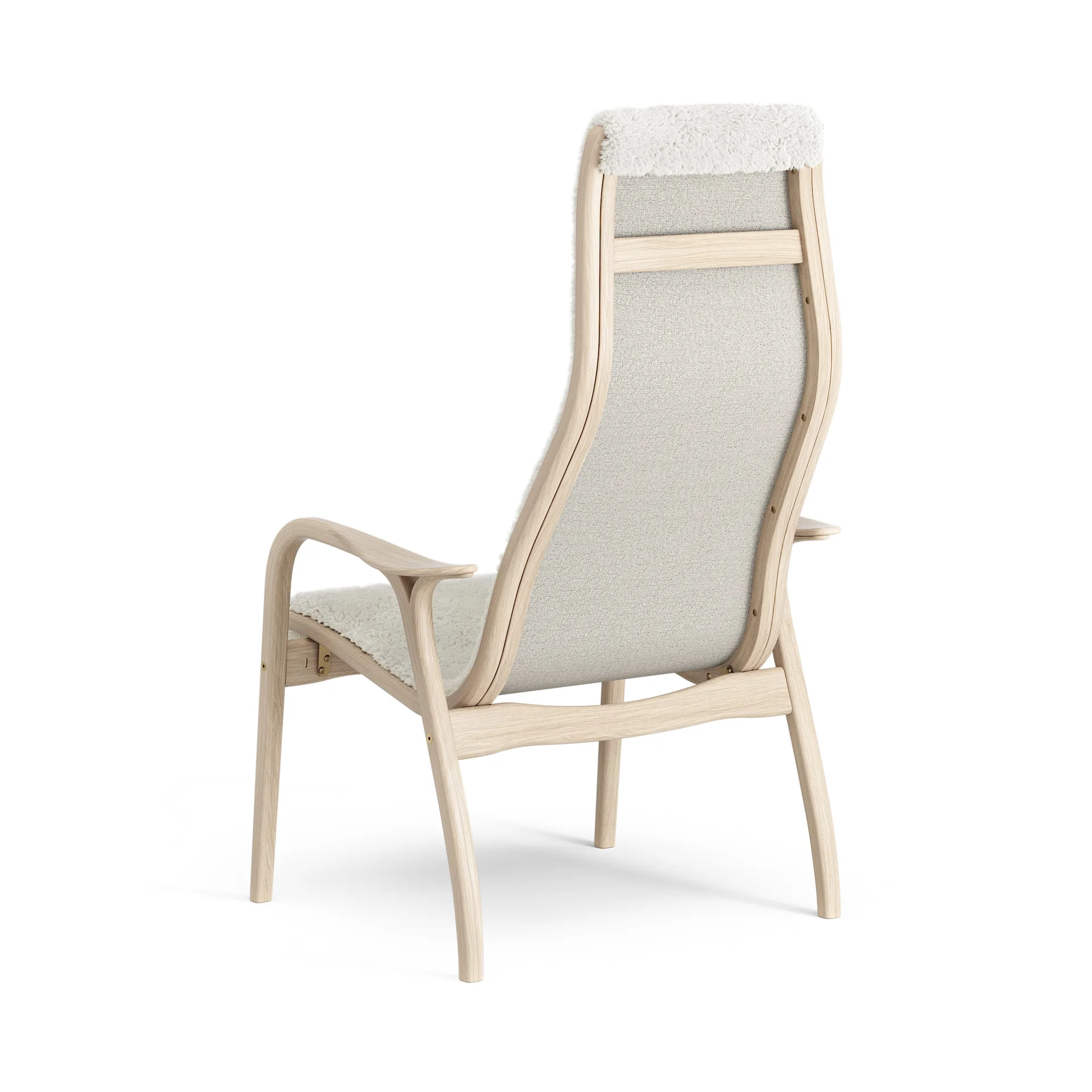 Lamino arm chair white pigmented oak/sheep skin, Off white (white) Swedese
