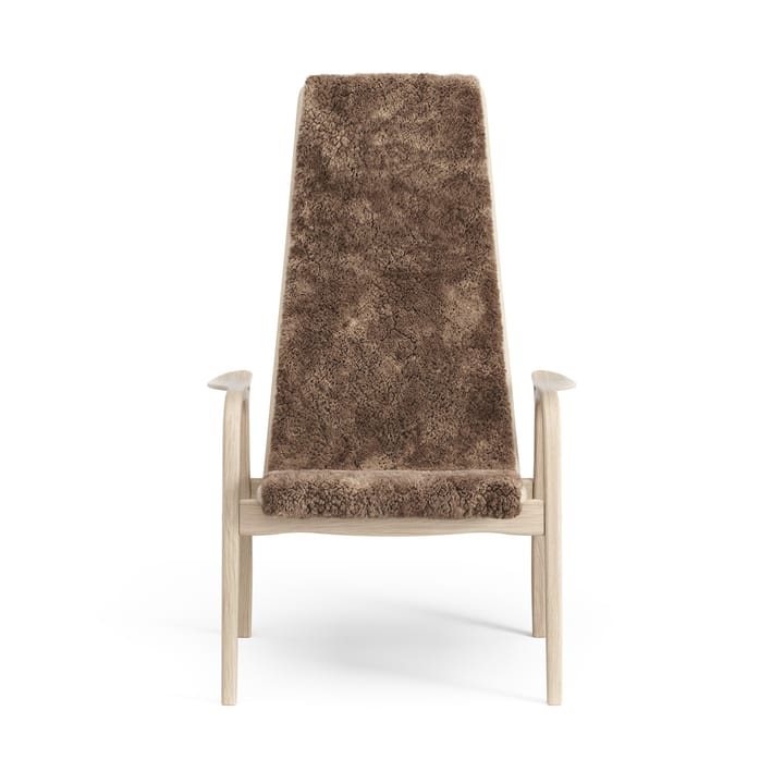 Lamino arm chair white pigmented oak/sheep skin - Sahara (nougat brown) - Swedese