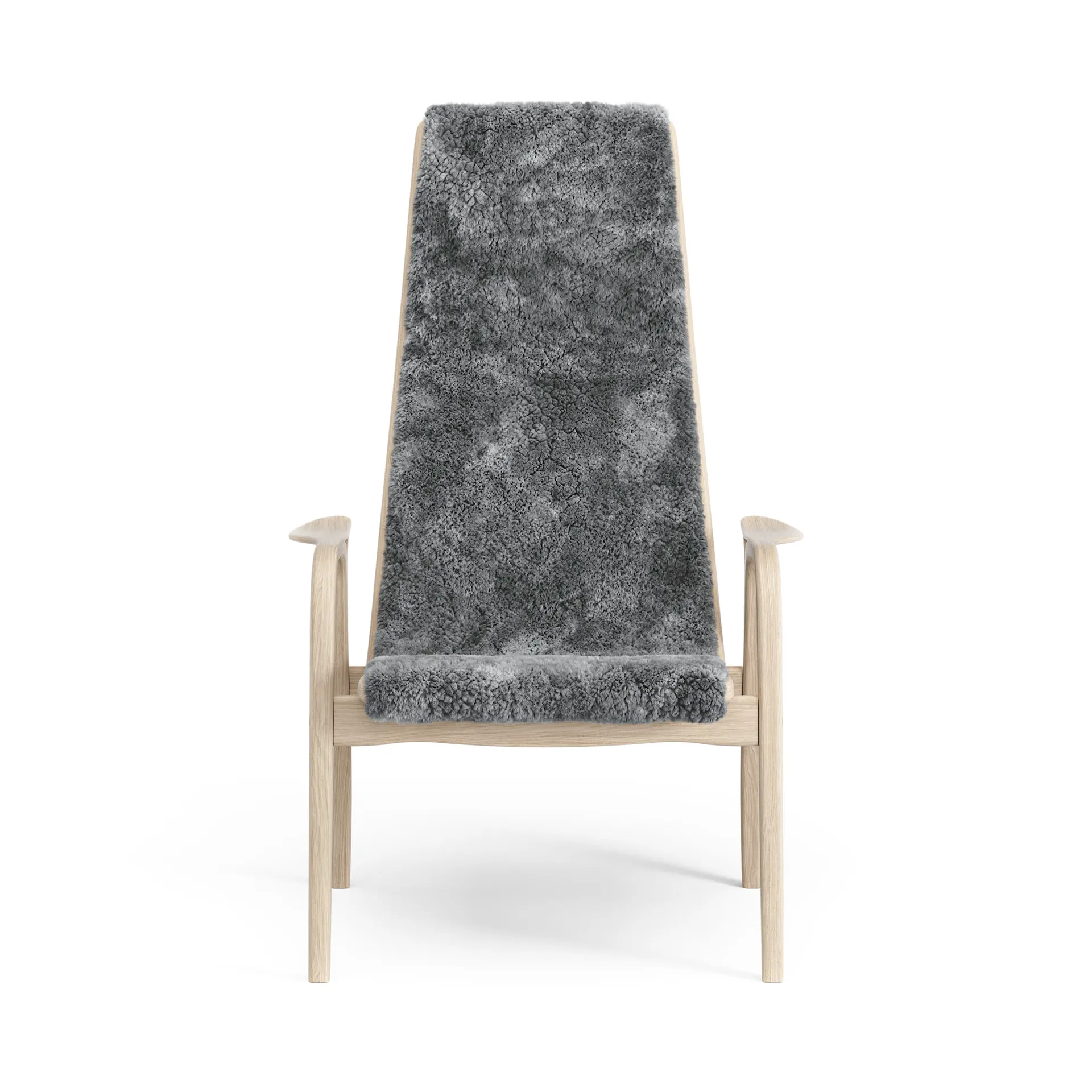 Lamino arm chair white pigmented oak/sheep skin, Scandinavian Grey (grey) Swedese
