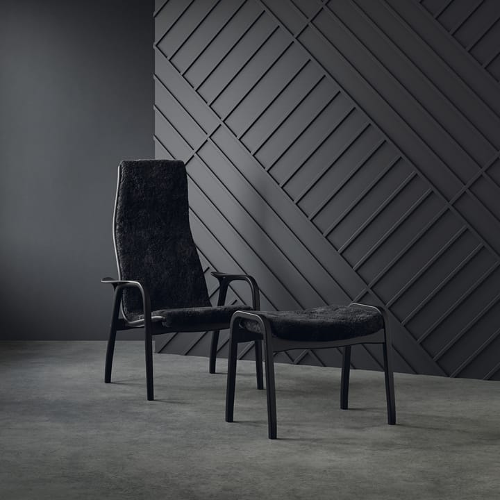 Lamino armchair and footstool Black Edition, Black Swedese