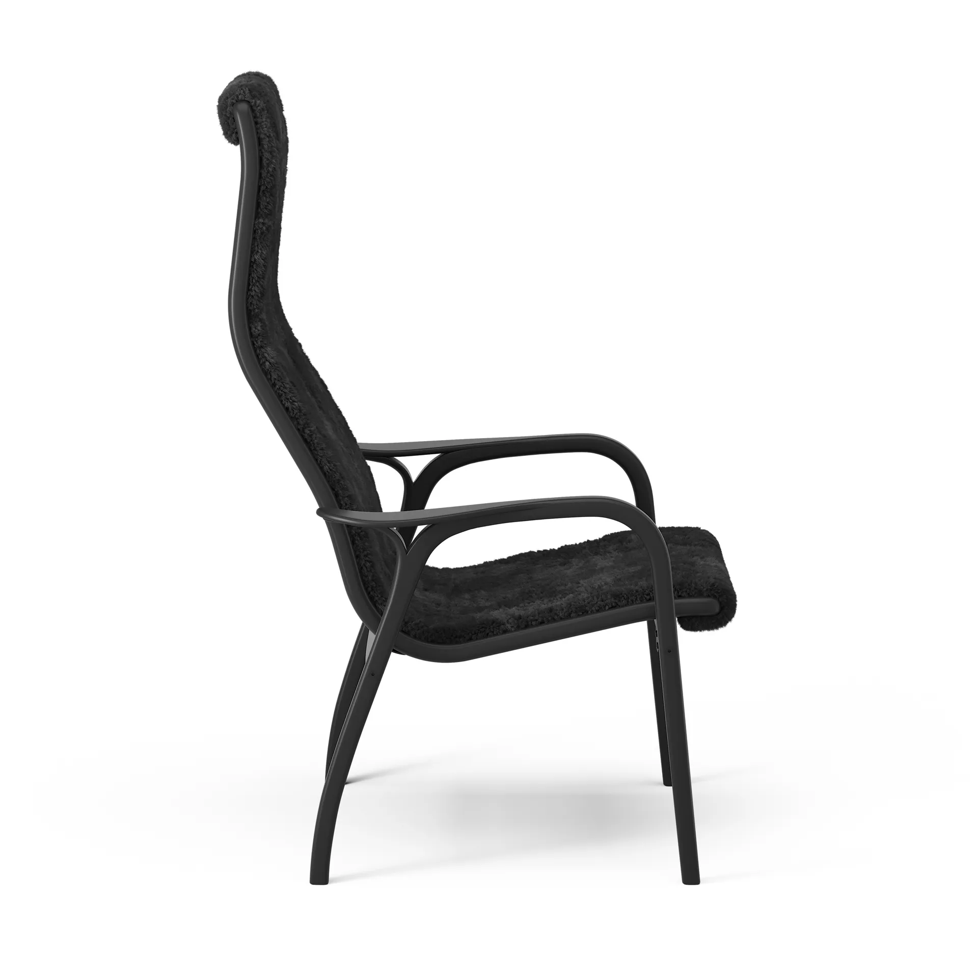 Lamino armchair and footstool Black Edition, Black Swedese