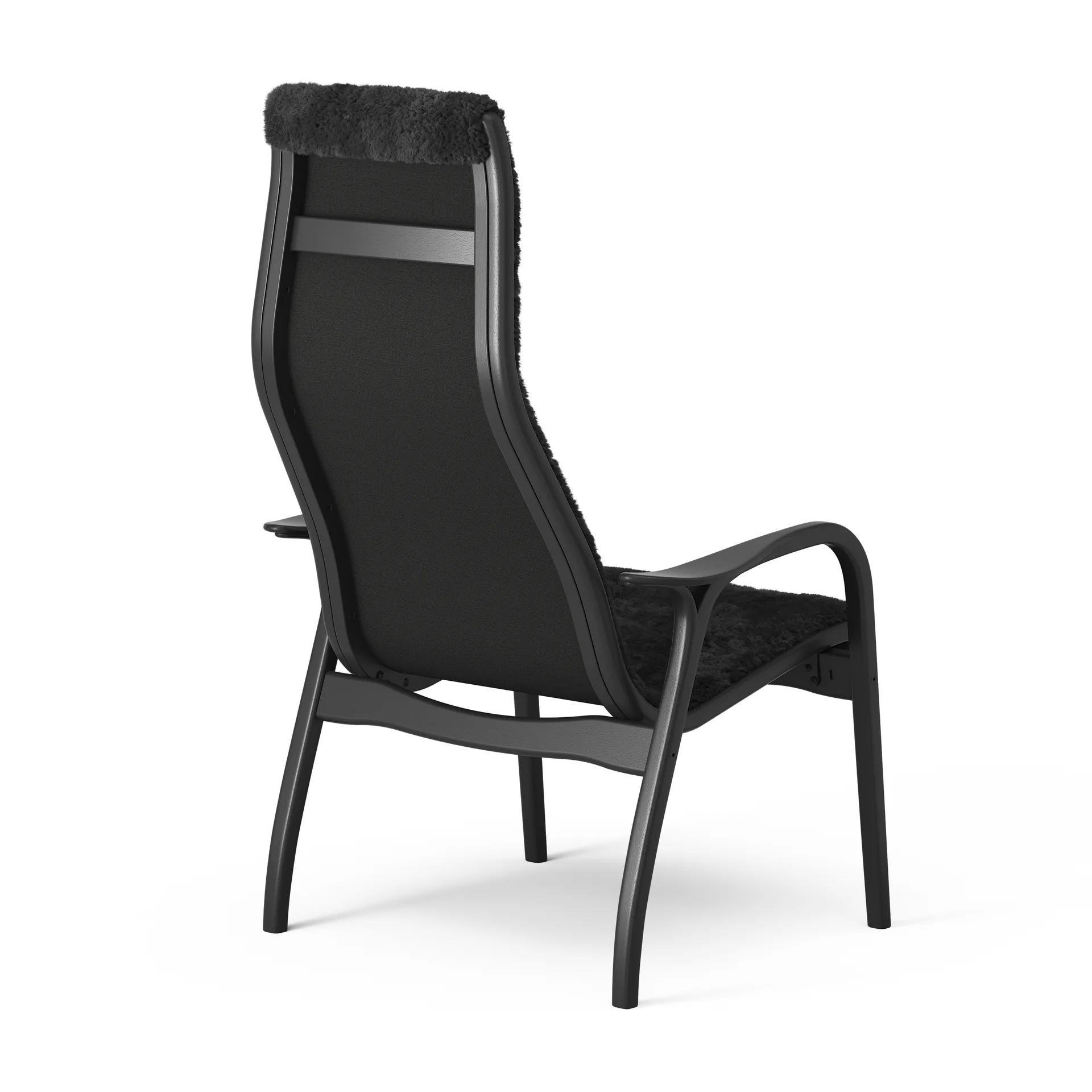 Lamino armchair and footstool Black Edition, Black Swedese