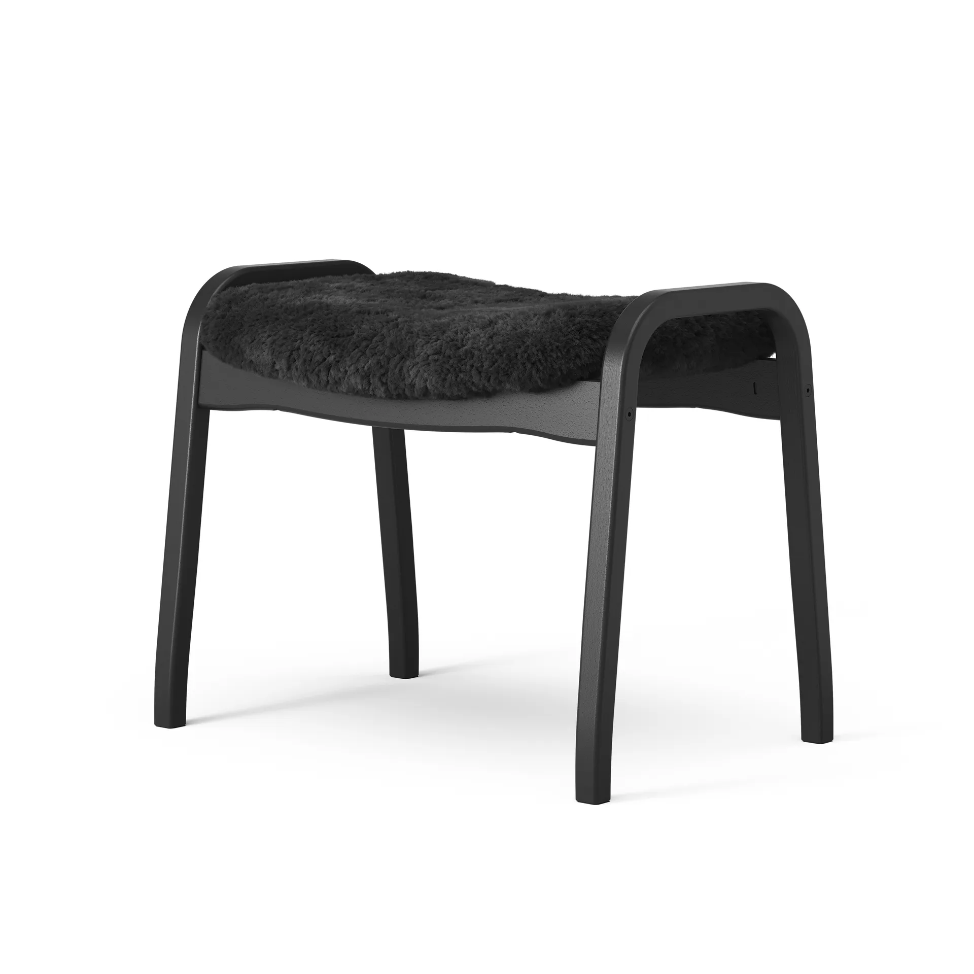 Lamino armchair and footstool Black Edition, Black Swedese
