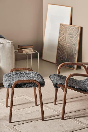 Lamino armchair and footstool oak/sheepskin Special Edition - Rubio Monocoat Chocolate-Charcoal - Swedese