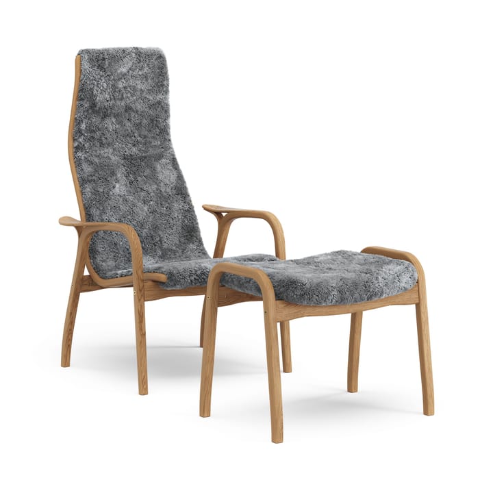 Lamino armchair and footstool oiled oak/sheepskin - Scandinavian Grey - Swedese