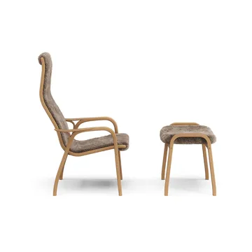 Lamino armchair and footstool - Sheepskin Sahara-oiled oak - Swedese