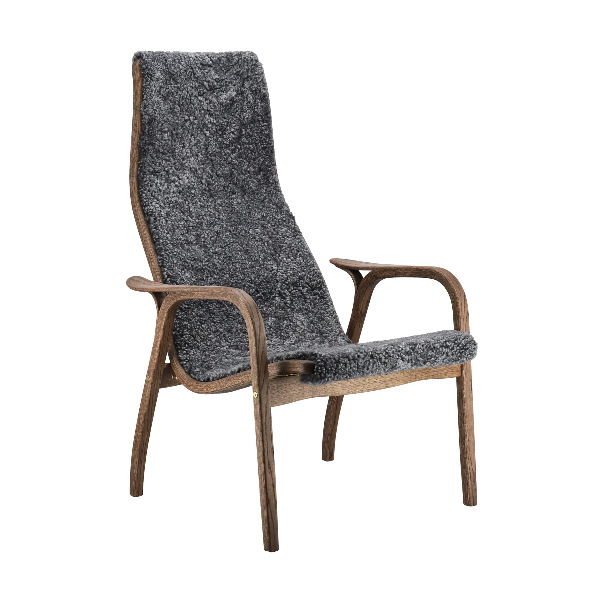 Lamino armchair oak/sheepskin Special Edition, Rubio Monocoat Chocolate-Charcoal Swedese