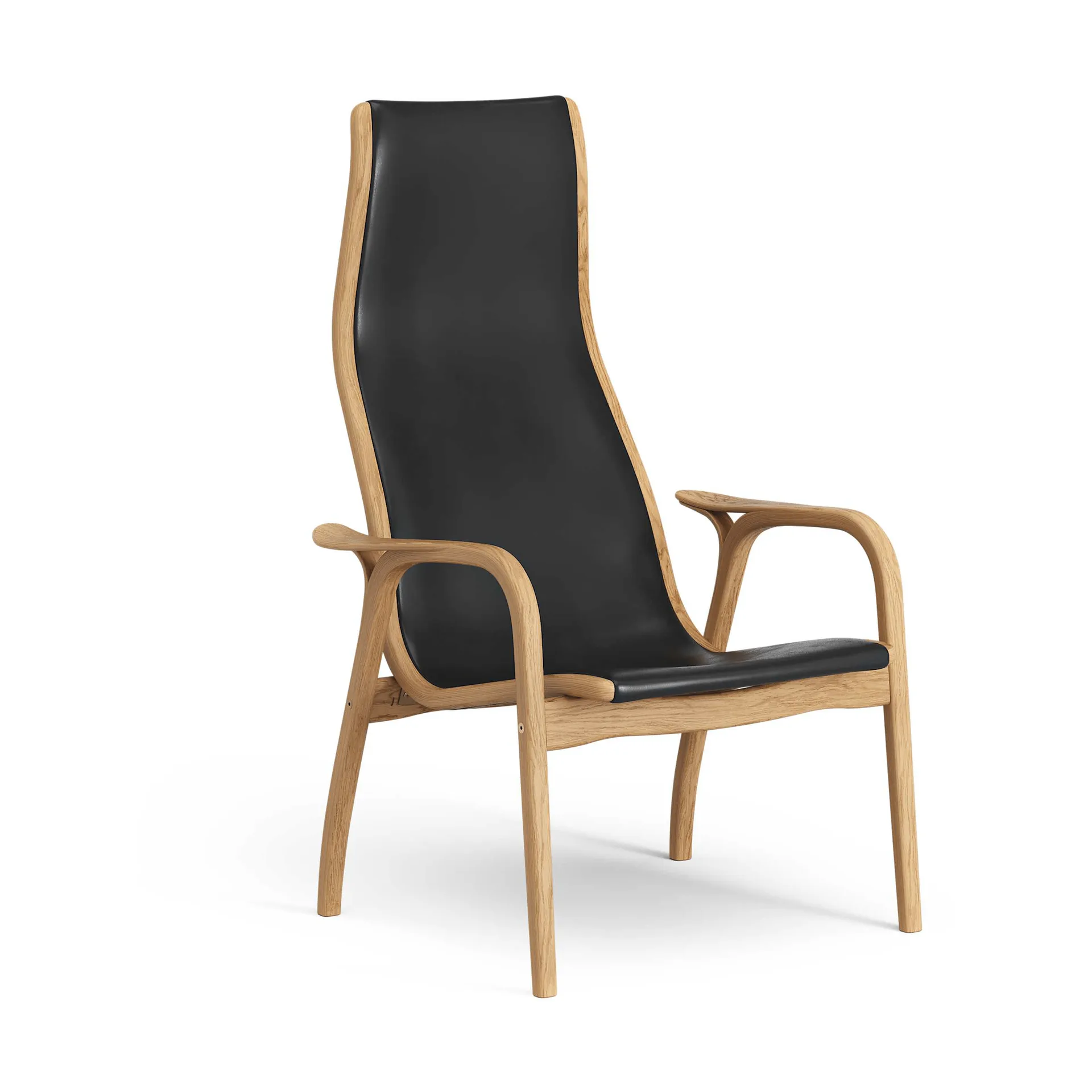 Lamino armchair, Saddle leather Black-oiled oak Swedese