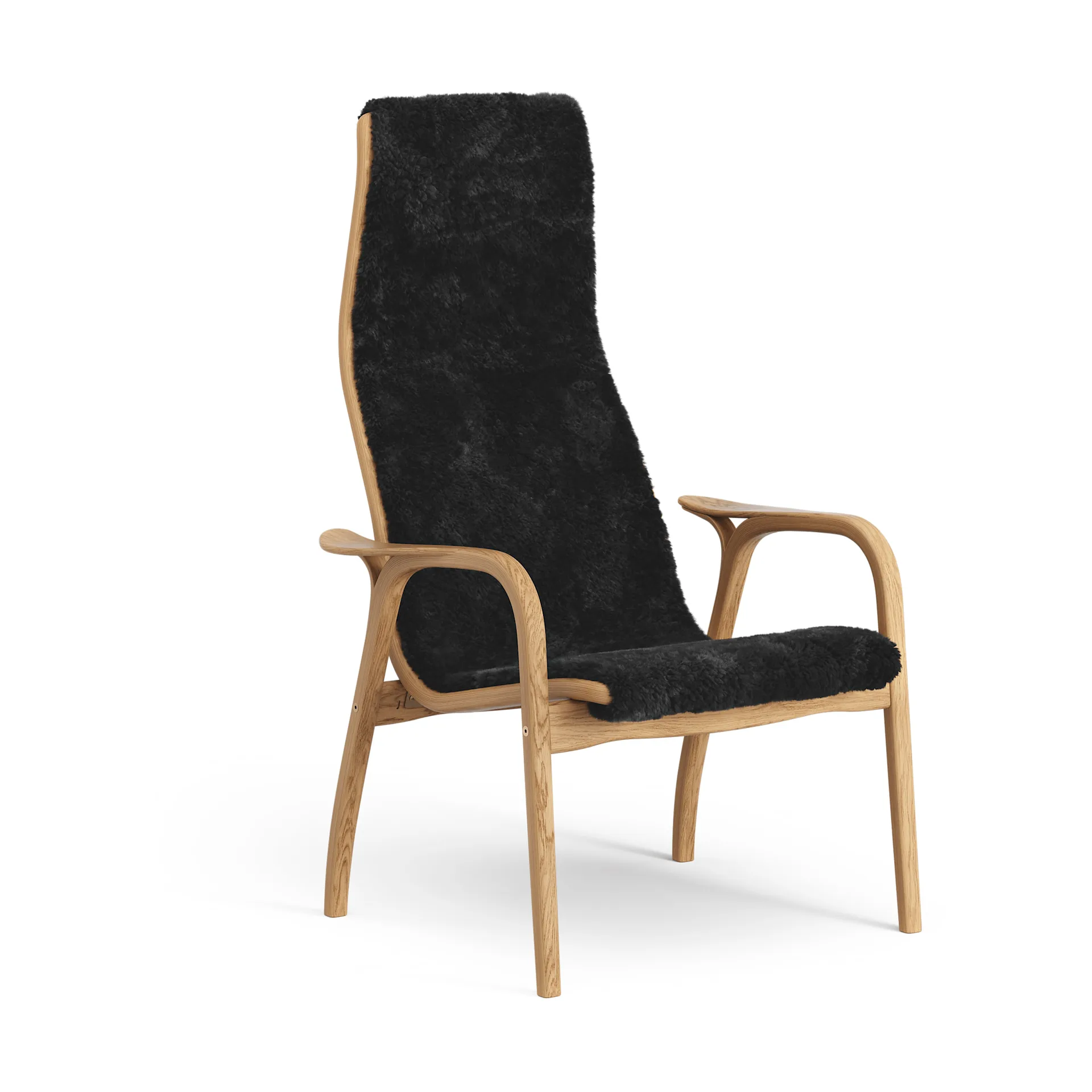 Lamino armchair, Sheepskin black-oiled oak Swedese